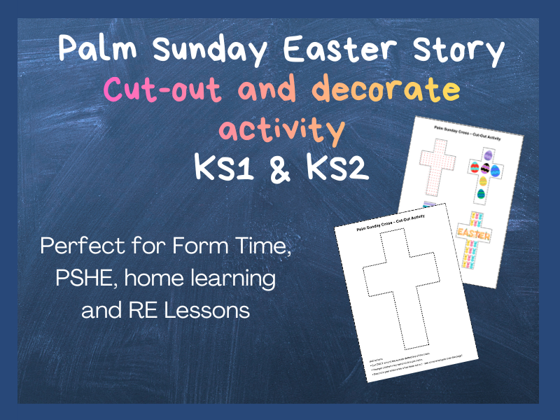 Palm Sunday Cross - Cut out and decorate Activity KS1 & KS2