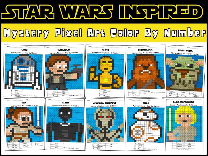 Star Wars Mystery Pixel Art | 35 Color by Number