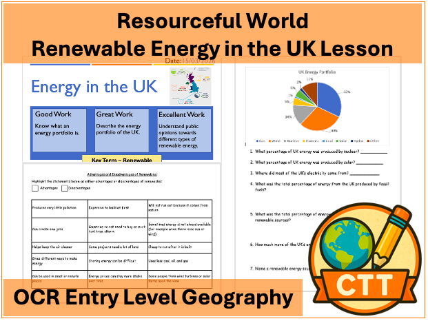 OCR Entry Level Geography - Resourceful World - Renewable Energy in the UK Lesson