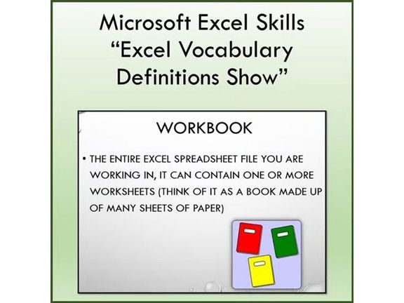 Vocabulary Definitions Slideshow for Teaching Microsoft Excel