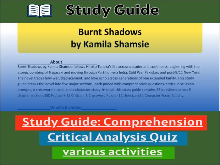 Burnt Shadows by Kamila Shamsie, study guide & Activities
