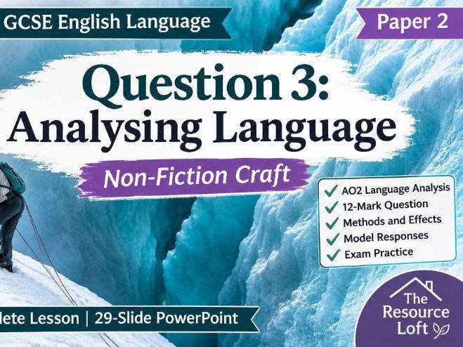 KS4 English Language | AQA GCSE Paper 2 Question 3 – Analysing Language | PowerPoint | Years 10–11