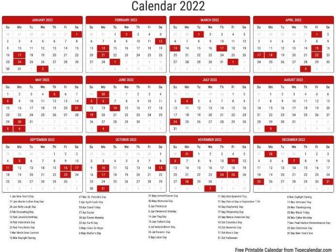 2022 Calendar Jpeg 2022 Calendar | Teaching Resources