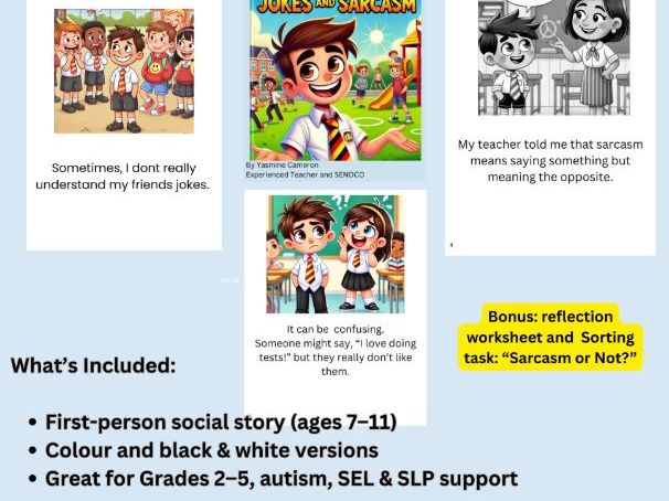 How I Understand Jokes and Sarcasm – First-Person Social Story (Colour & B&W)