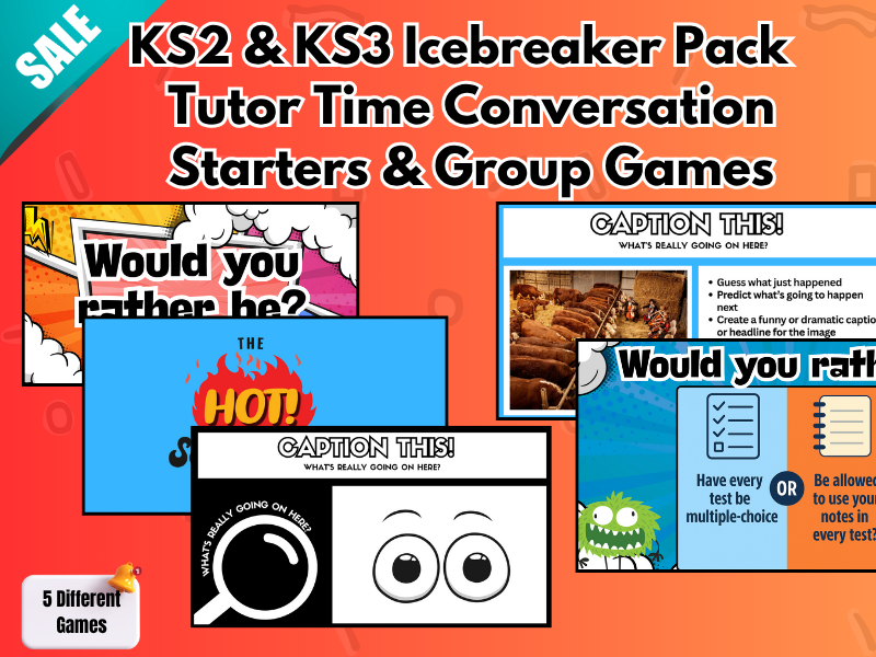 Tutor Time Icebreaker Bundle – 5 Fun KS2 & KS3 Activities to Get to Know Your Class