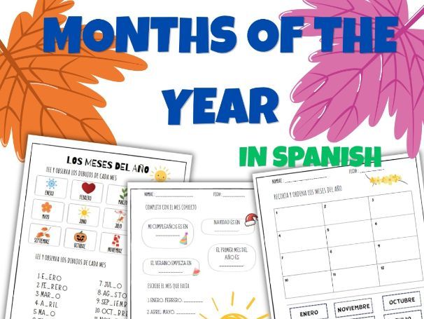 Spanish Months of the Year Worksheets. Los Meses del Año A1 Activities & No Prep