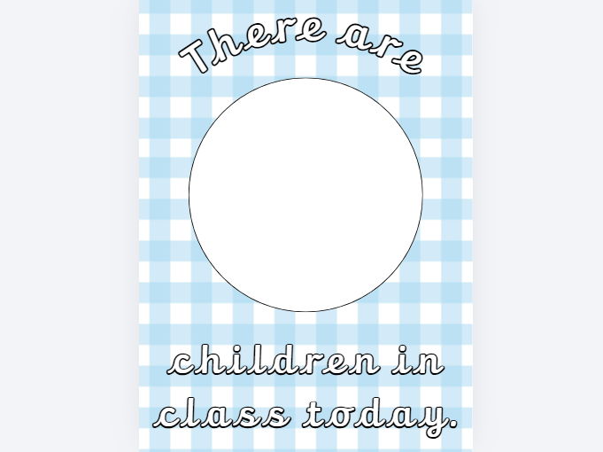 Gingham Children in Class Today Attendance Poster