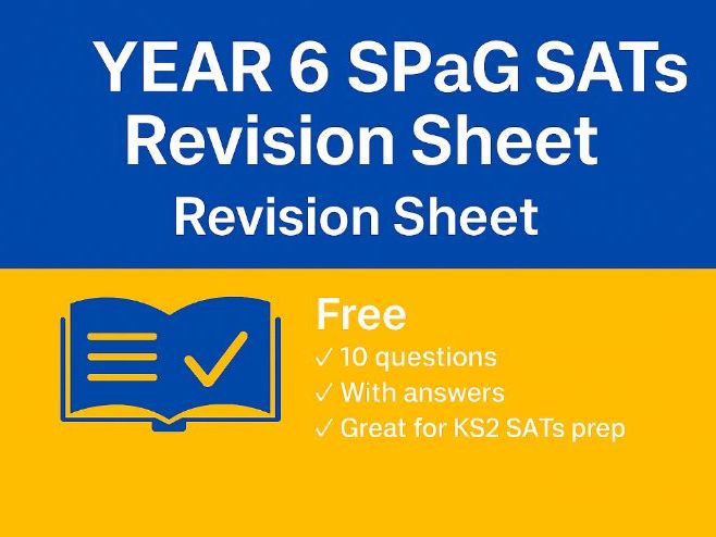 Year 6 SPaG SATs Revision Sheet | Free Sample with Answers