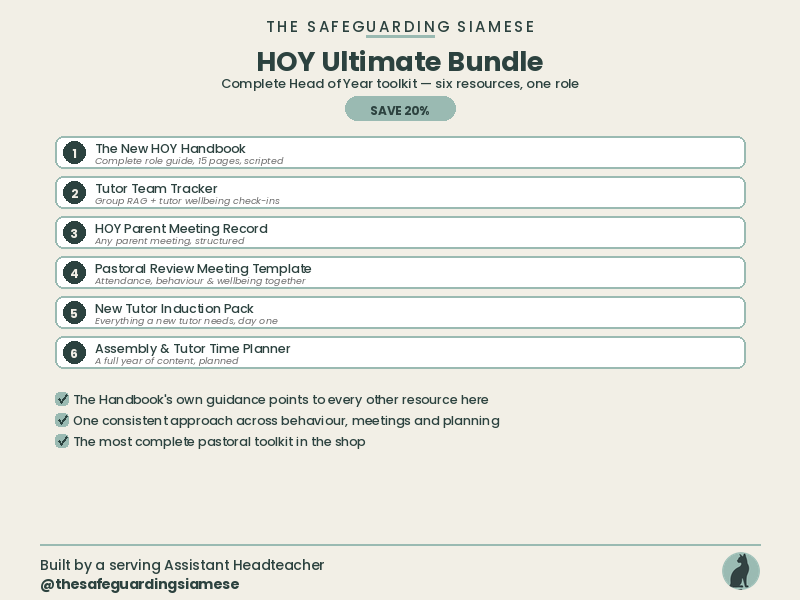 HOY Ultimate Bundle  Complete Head of Year Toolkit - Handbook, Trackers & Templates (6 Resources)
