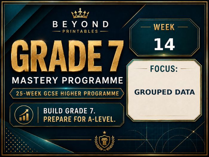 Grade 7 GCSE Higher Maths Week 14: Grouped Data | Mastery Retrieval Practice Pack
