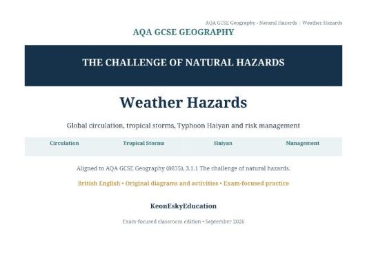 AQA GCSE Geography – The Challenge of Natural Hazards: Weather Hazards & Typhoon Haiyan