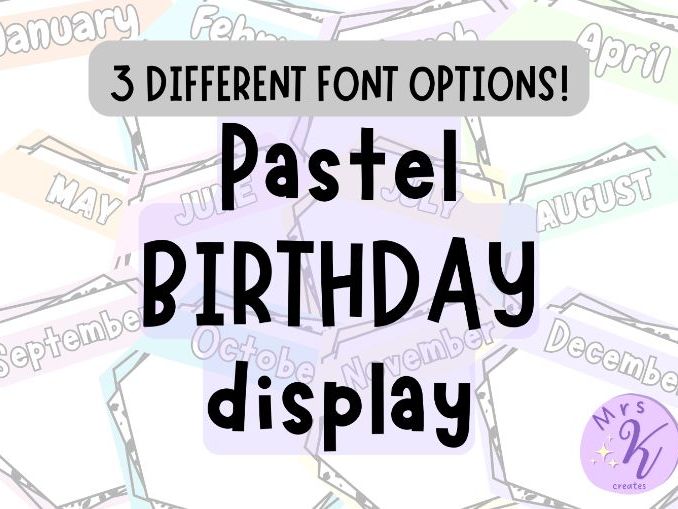Pastel Classroom Birthday Display Set