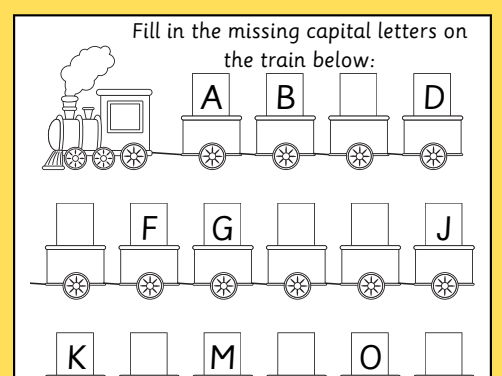 Train Handwriting Sheet