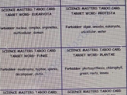Senior Cycle Biology - Taboo & Bingo Set 1