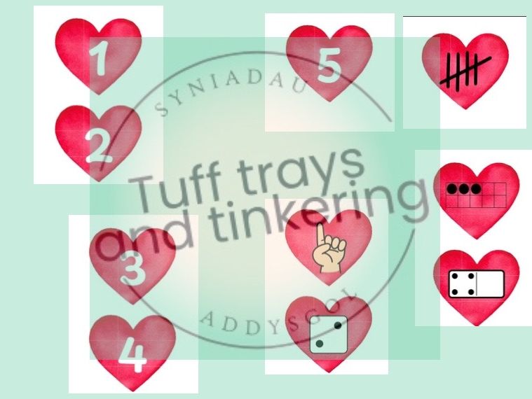 santes dwynwen number recognition hearts valentines love foundation phase eyfs ps1