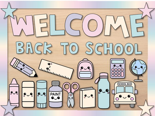 Pastel Welcome Back to School Bulletin Board Display | Editable Classroom Decor