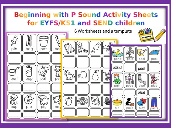 Beginning with P Sound Activity Sheets