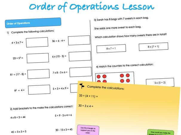 Year 6 Four Operations - Order of Operations Lesson