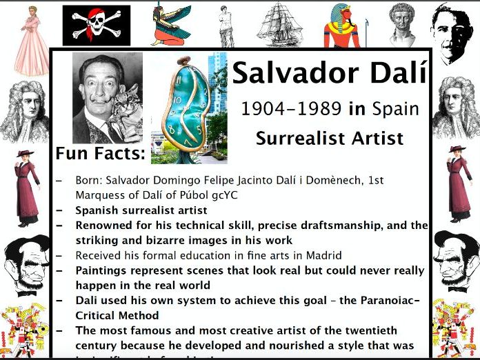 Salvador Dal PACKET ACTIVITIES Important Historical Figures Series 