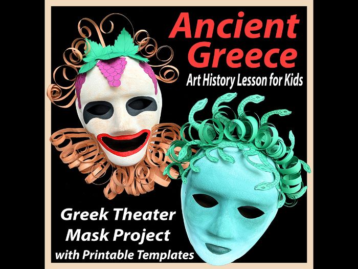 Ancient Greece Art History Lesson for Kids, Greek Theatre Masks Project, Art, History & Culture