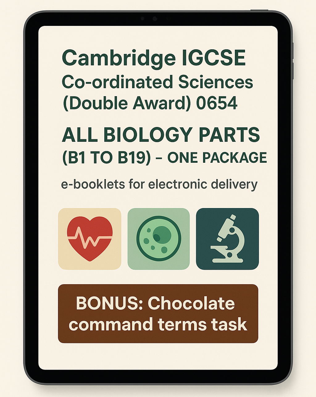 IGCSE Cambridge - Double - ALL BIOLOGY (B1-B19)