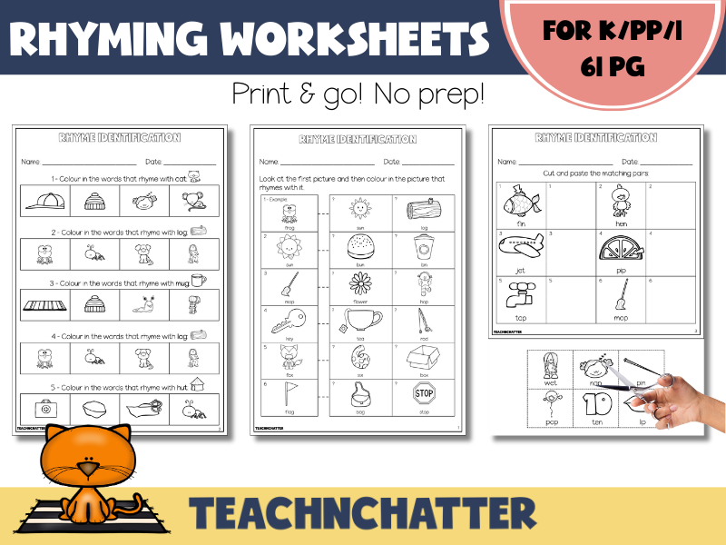 Rhyming Activities and Assessment Pack Phonological Awareness Differentiated