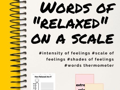 *Intensity of feelings *Words of RELAXED on a scale *Synonyms for relaxed