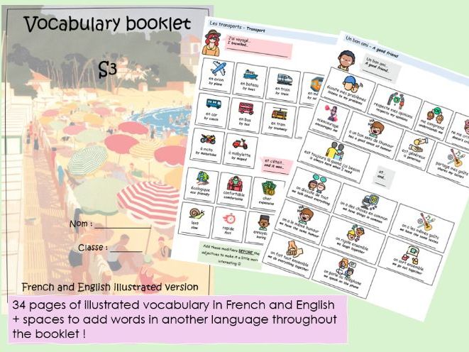 French English and EAL Illustrated Vocab Booklet (S3)
