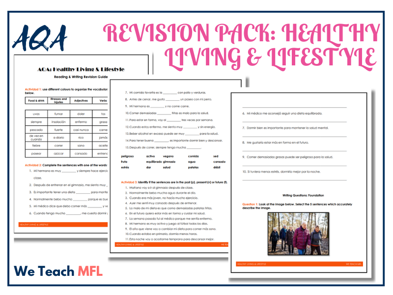 AQA NEW GCSE - Healthy Living & Lifestyle Revision Pack