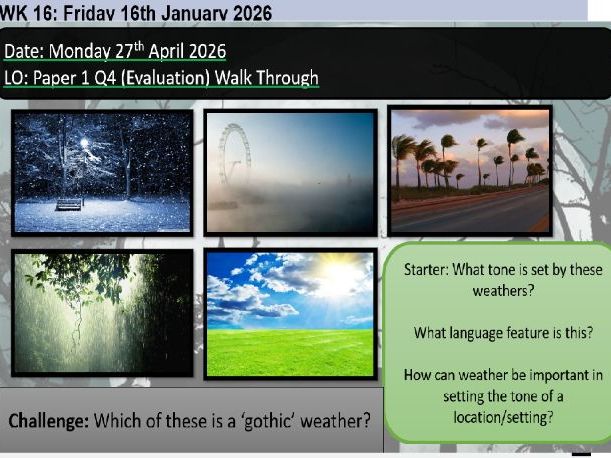 2026 GCSE English Language AQA – Paper 1 Walk‑Through (Woman in Black) – 18‑Slide Lesson + 4‑Pa