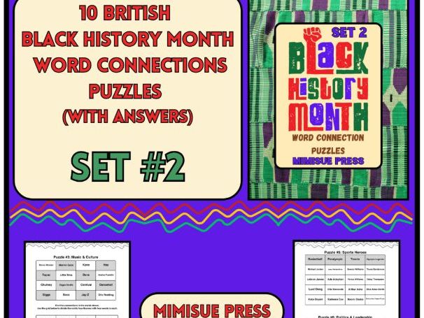10 Black History Month (British) Word Connections Puzzles (SET 2) (Game)
