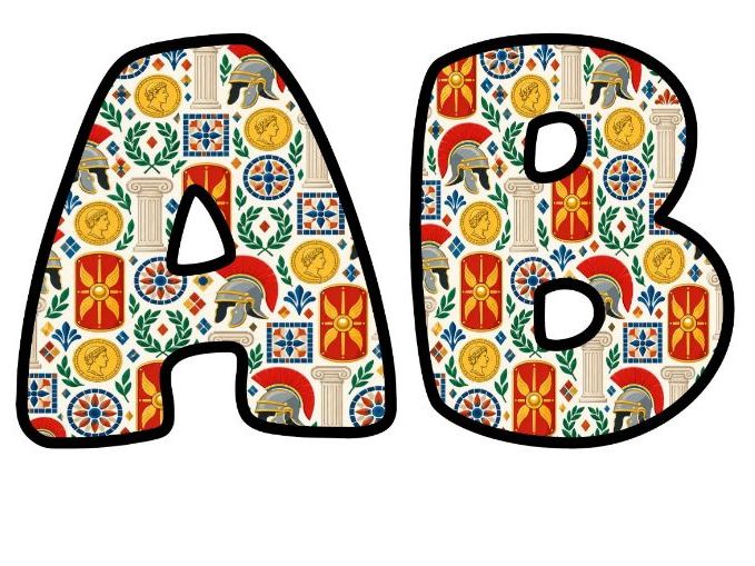Ancient Rome Pattern Bubble Letters | History Topic Bulletin Board Letters | Classroom Display Pack