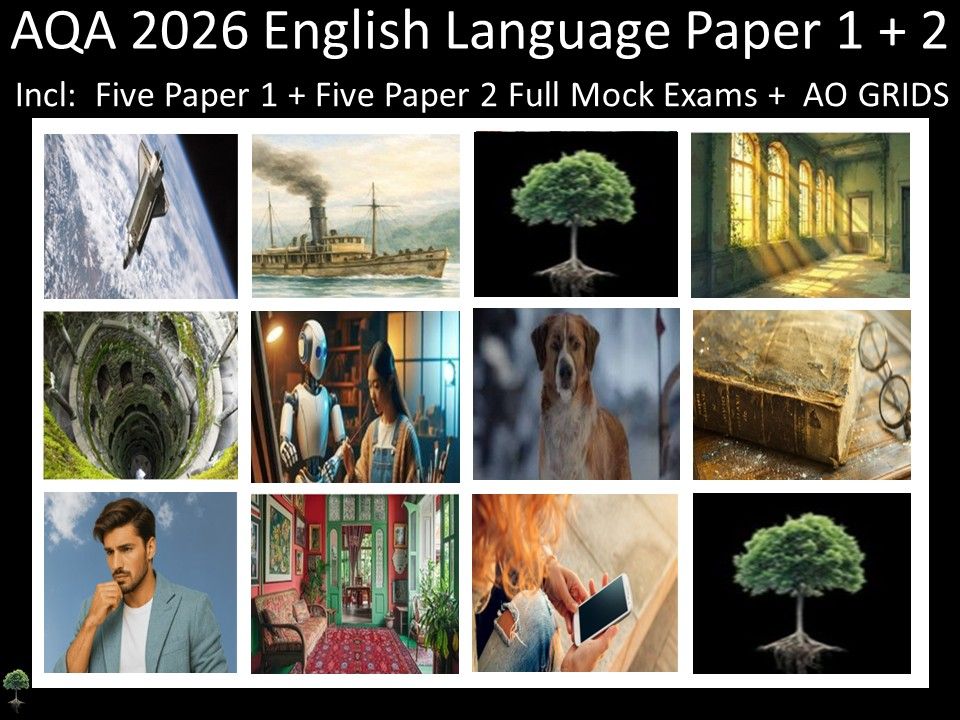 Ten AQA 2026  English Language Paper 1 + 2 Mocks | AO GRIDS