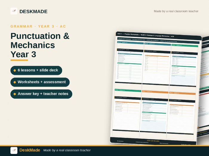 Year 3 Punctuation & Mechanics Unit | Australian Curriculum