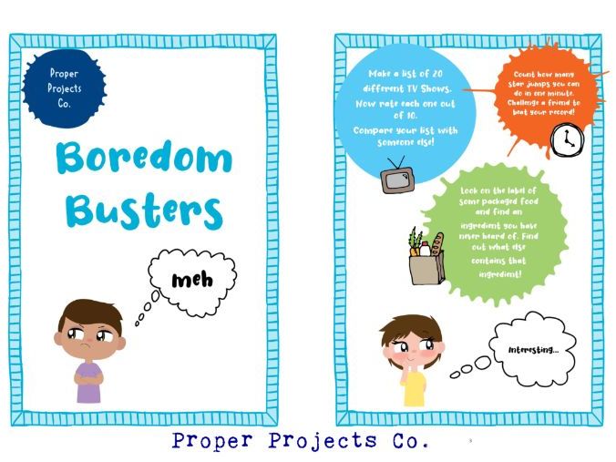 BOREDOM BUSTERS PACK - 12 activities