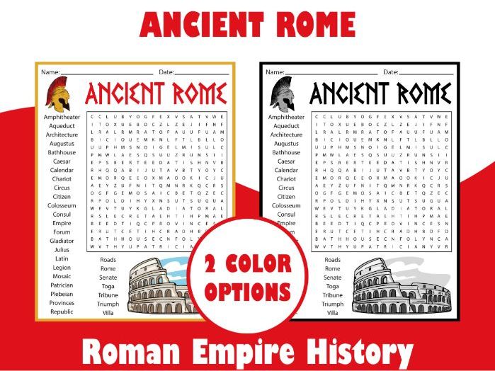 Ancient Rome Word Search Puzzle | Roman Empire History Activity