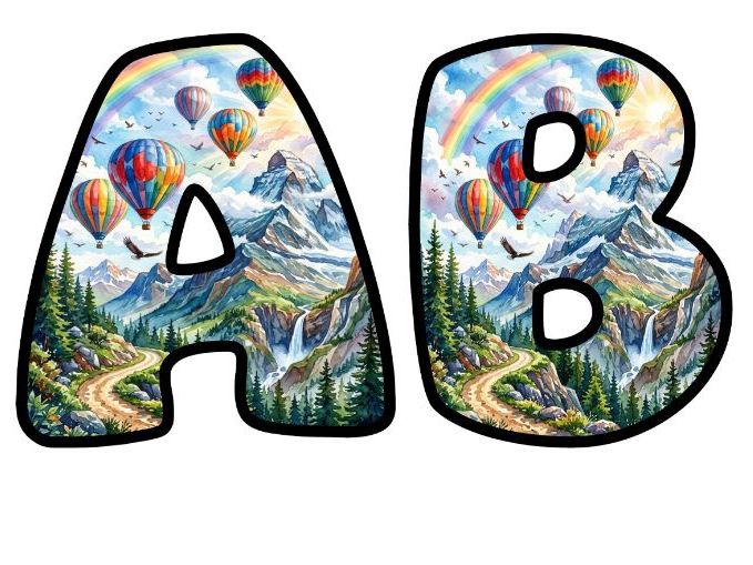 Reach for the Sky Bubble Letters | Motivational Bulletin Board Letters | Classroom Display Pack
