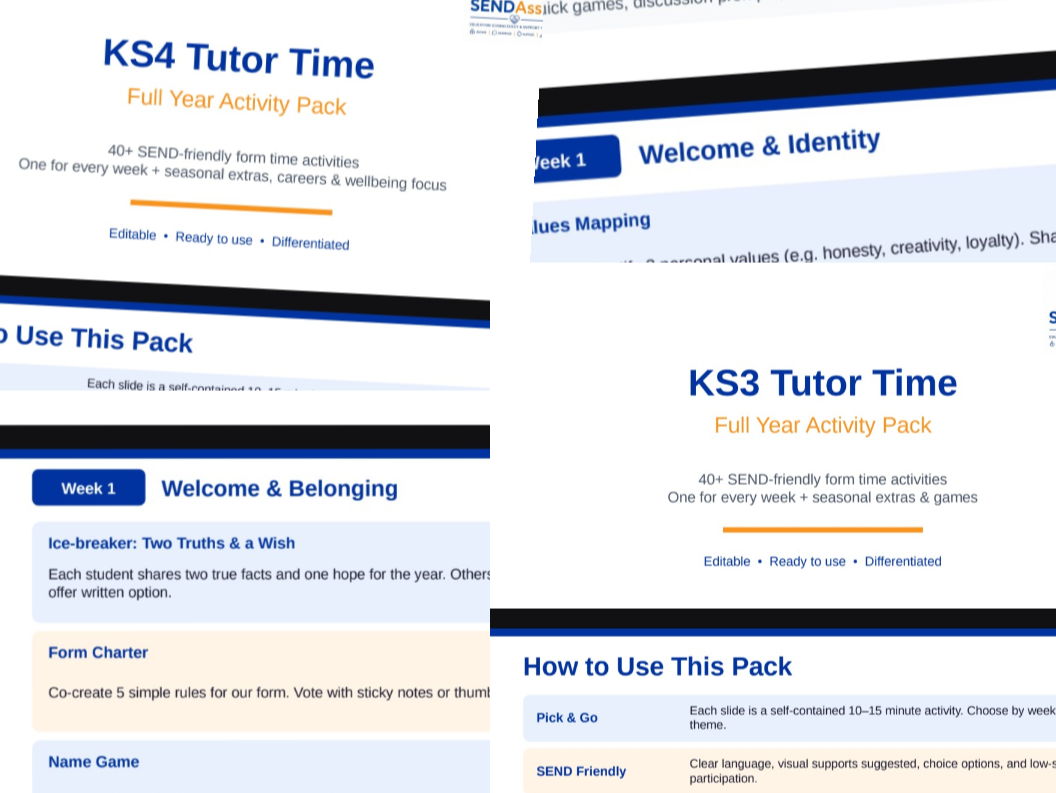 KS3 and KS4 Tutor Time Full year Bundle 48x2