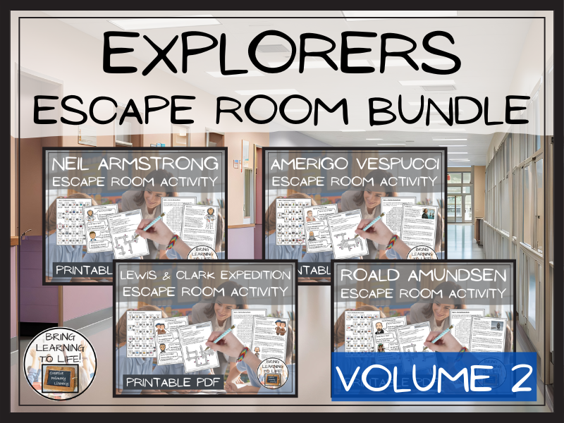 Explorers Volume II Escape Room Activity Bundle | Year 5 or Year 6
