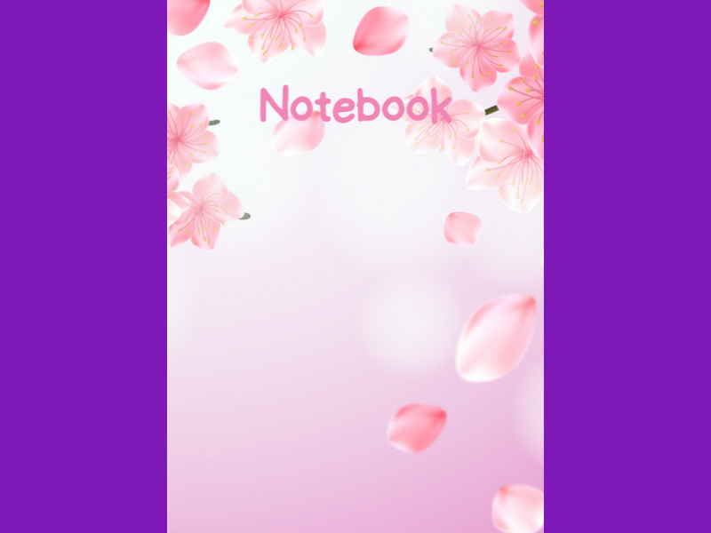 Pink Flowers with Pink Background A4 Lined Notebook
