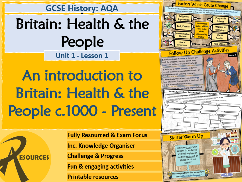 AQA GCSE History: Britain Health & People - An Introduction to the topic (Lesson 1)