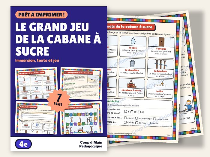 French Immersion Grade 4 Maple Syrup Reading Game | La cabane à sucre