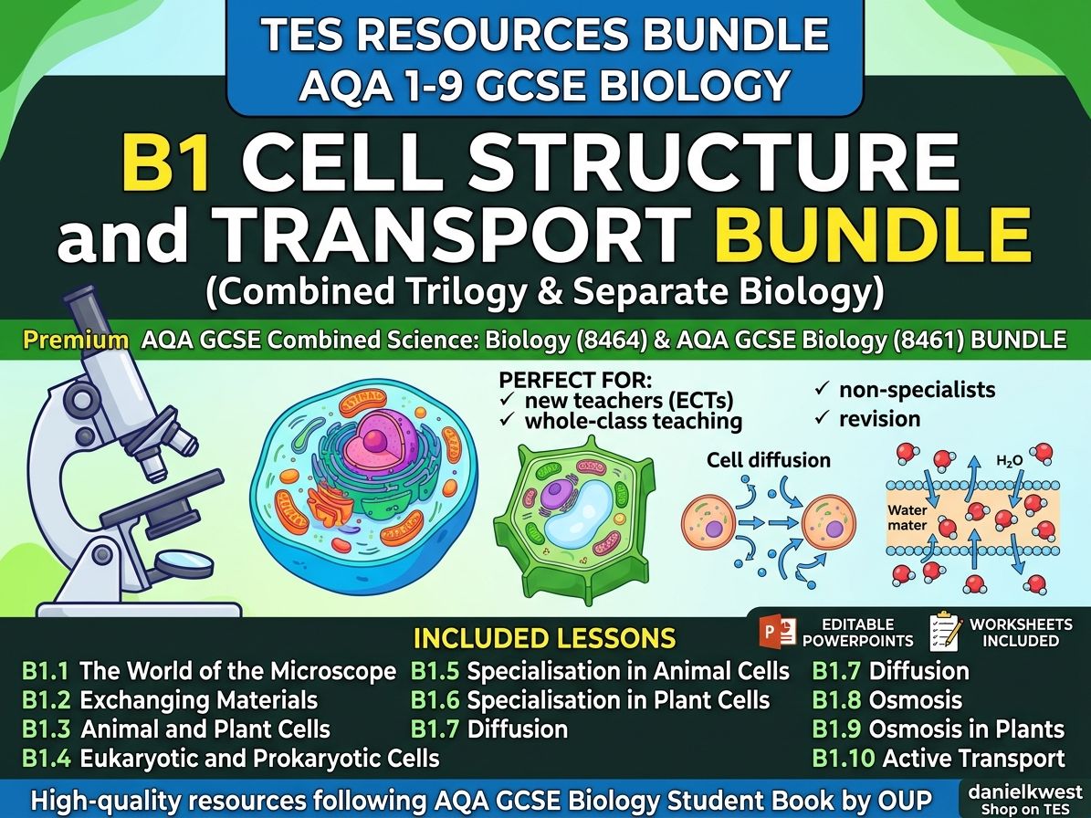 B1 Cell Structure and Transport BUNDLE (AQA 1-9 GCSE Combined Trilogy & Separate Biology)