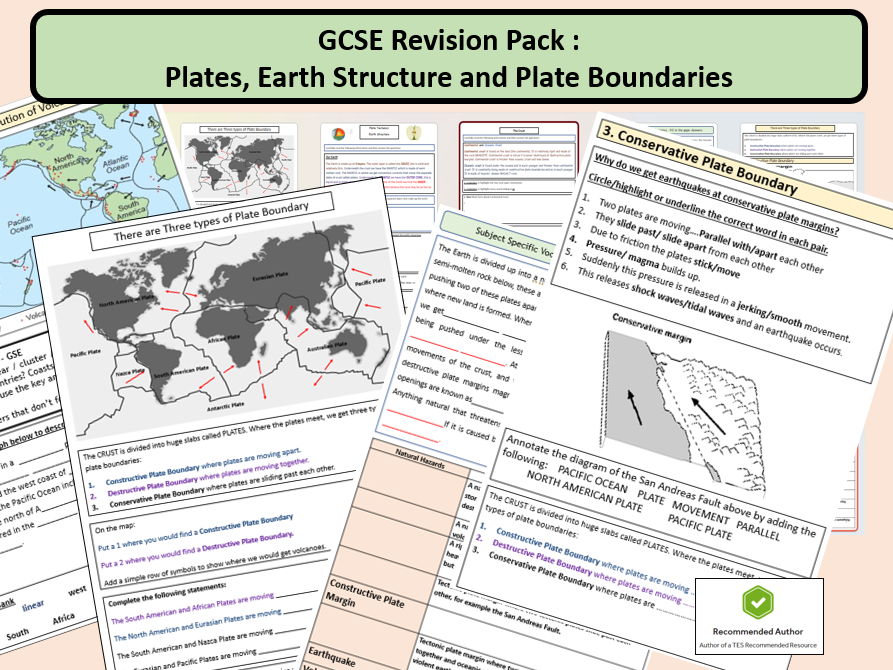AQA GCSE Tectonic Processes Revision Worksheets