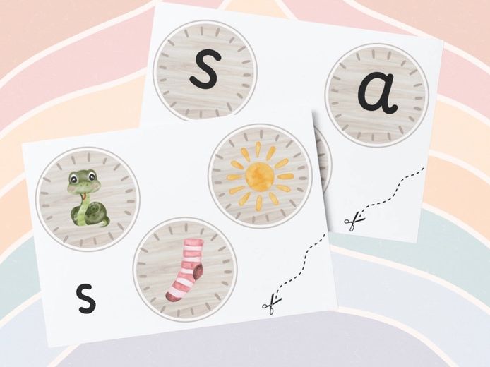 Phonics - Initial sound matching disks (Phase 2 & part 3)