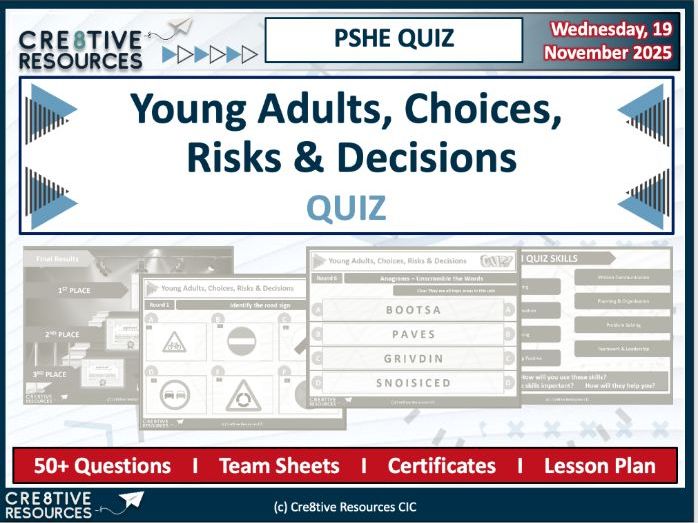 KS5 Young Adults, Choices, Risks & Decisions Quiz
