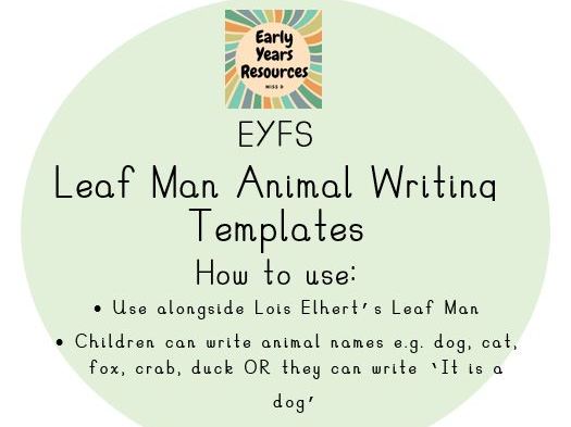 Leaf Man Animal Character Writing Templates