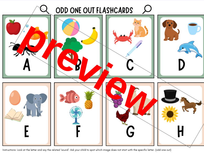 Alphabet "Odd One Out" Flashcards