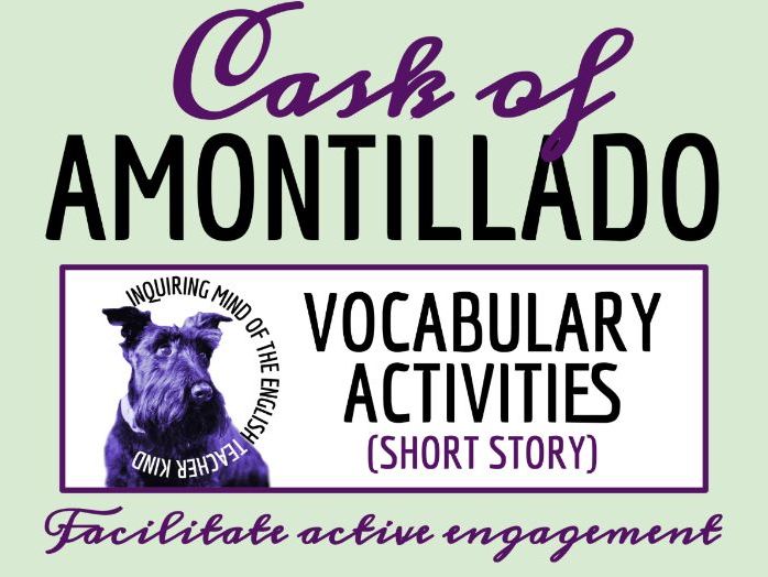 "The Cask of Amontillado" Vocabulary Games | Crossword Puzzle | Word Search | Worksheet