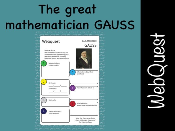 CARL FRIEDRICH GAUSS maths and Science WebQuest